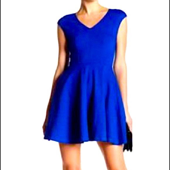 EUC Royal Blue Fit and Flare Skater Dress - Picture 1 of 5